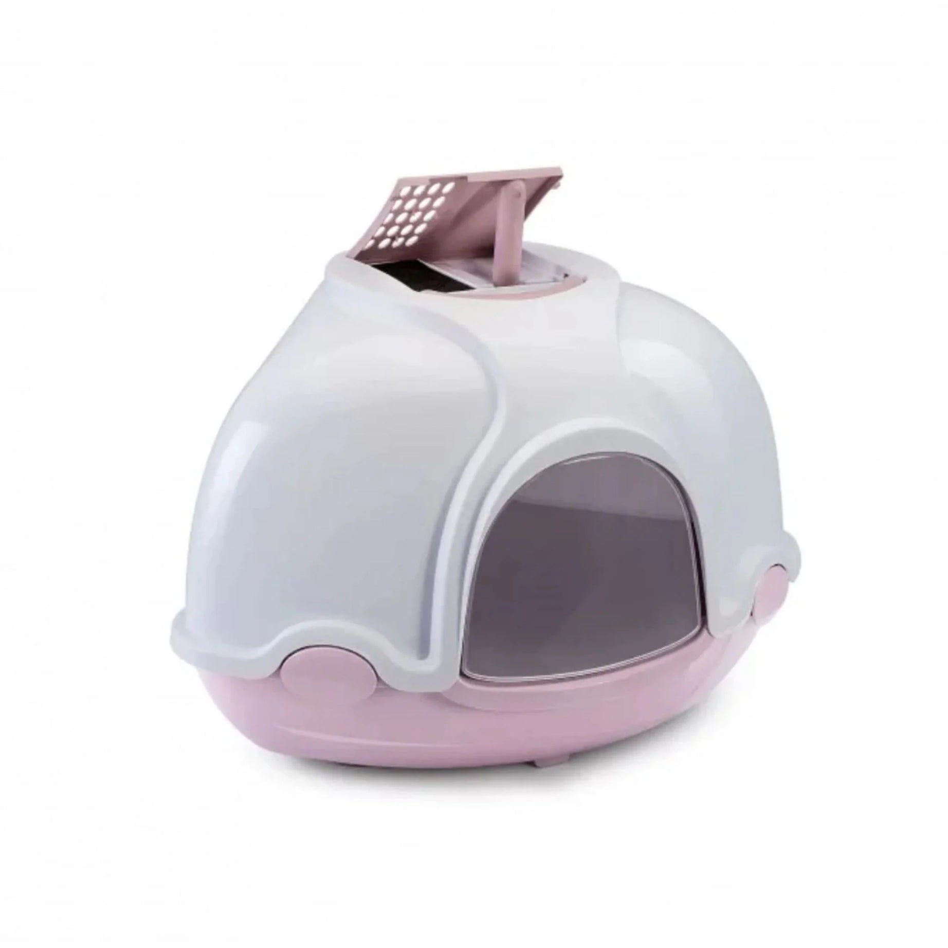 Imac Ginger Litter Tray + Scoop, White/Pink