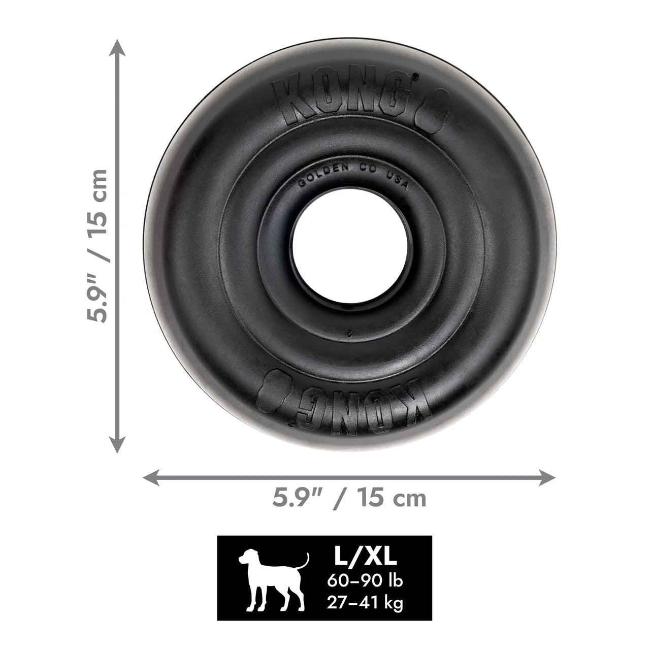 KONG Extreme Donut – Brinquedo de Borracha Natural para Mastigadores Fortes