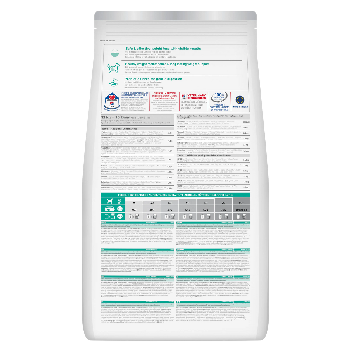 Hill's Science Plan Large Adult 1+ Perfect Weight com Frango | 12 kg