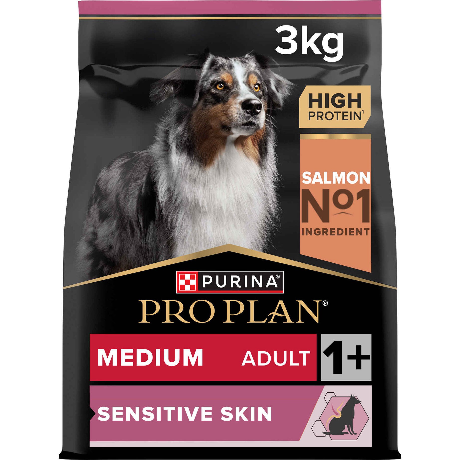 Pro Plan Dog OptiDerma Medium Adult Sensitive Skin Salmon - Ração seca para cão adulto de porte médio com pele sensível - Salmão
