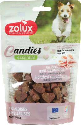 Snack Para Cão Candies - Mini Coração Dois Sabores Presunto & Cálcio - 150 g