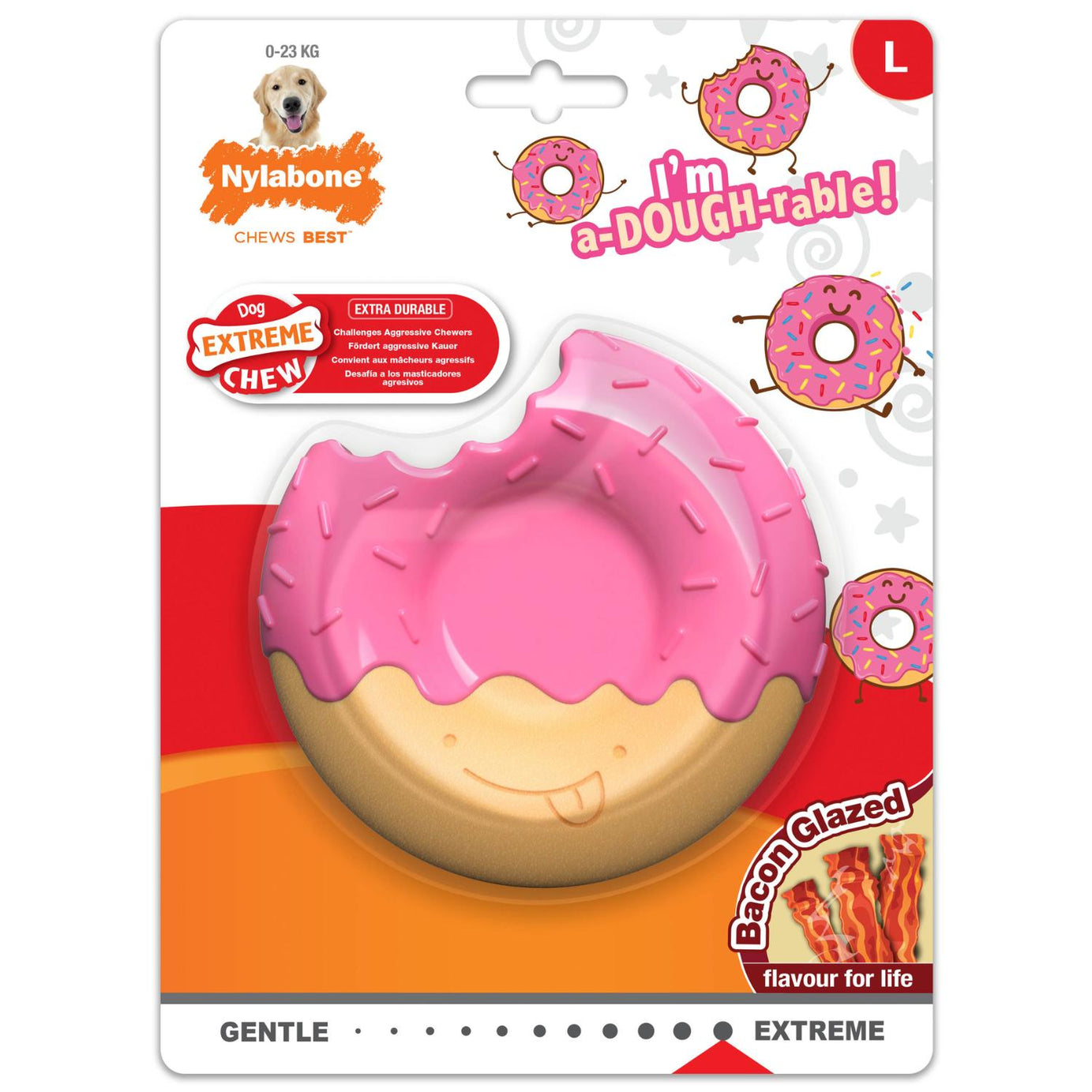 Juguete masticable de cuero crudo para perros Nylabone Extreme Chew Roll | Pollo