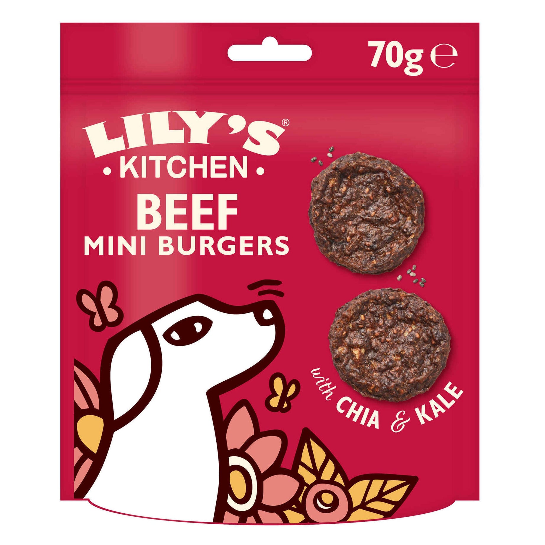 LILY'S KITCHEN® Beef, Chia and Kale Mini Burgers Dog Snack | 70g