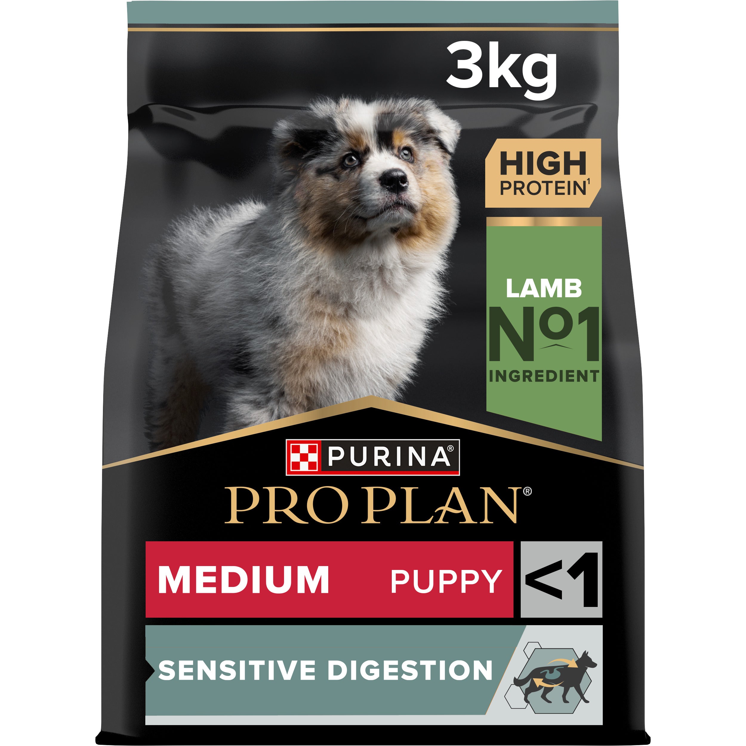 Pro Plan Dog Medium Puppy Sensitive Digestion - Ração seca para cachorro de porte médio com sensibilidade digestiva - Borrego