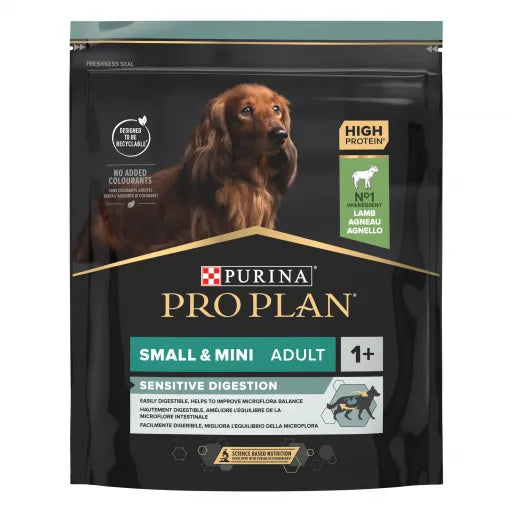 Pro Plan Dog Small & Mini Adult Sensitive Digestion Lamb - Ração seca para cão adulto pequeno e mini com sensibilidade digestiva - Cordeiro