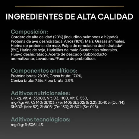 Pro Plan Dog Small & Mini Adult Sensitive Digestion Lamb - Ração seca para cão adulto pequeno e mini com sensibilidade digestiva - Cordeiro