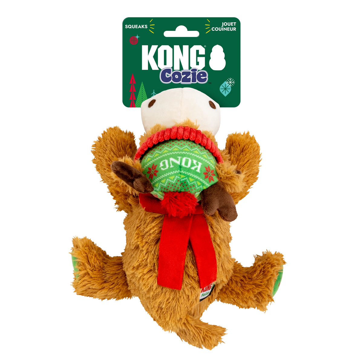 KONG Holiday Cozie™ Reindeer – Brinquedo de Peluche para Cão, M
