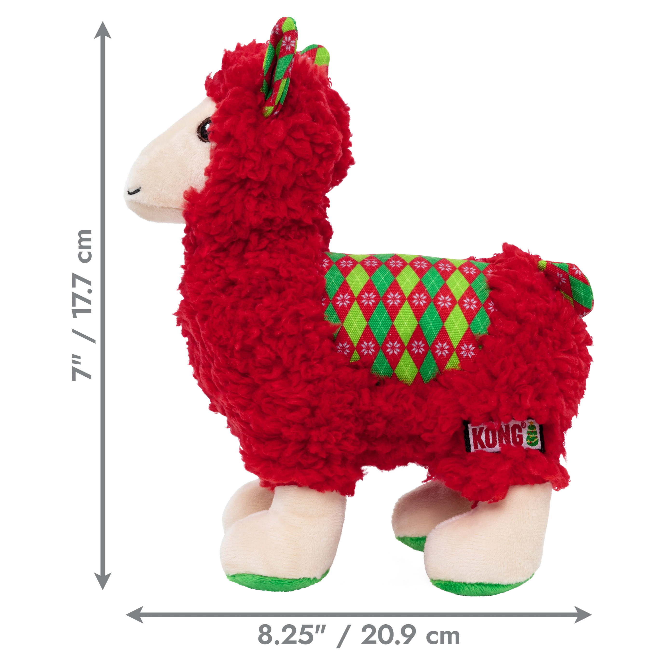 KONG Holiday Sherps Llama Red Medium - Brinquedo de Natal para Cão