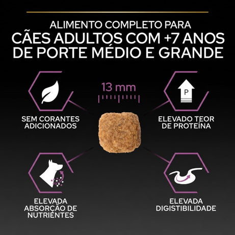 Pro Plan Dog OptiAge Medium & Large Adult 7+ Chicken - Ração seca para cães de porte médio e grande +7 anos - Frango