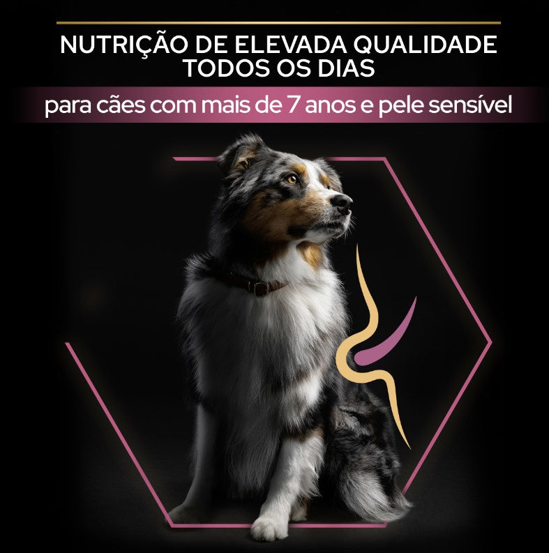Pro Plan Dog OptiDerma Medium & Large Adult 7+ Sensitive Skin | 14 Kg - Ração seca para cão adulto de porte médio e grande 7+ com pele sensível - Salmão