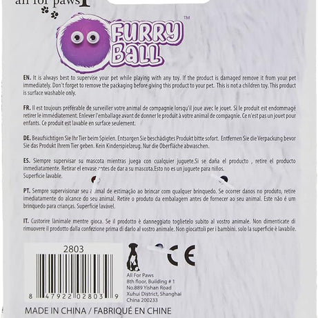 Brinquedo para Gato Furry Ball Fluffy Ball com Catnip - Laranja