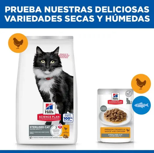Hills Science Plan Sterilised Mature Adult 7+ Cat with Chicken | 1.5 kg
