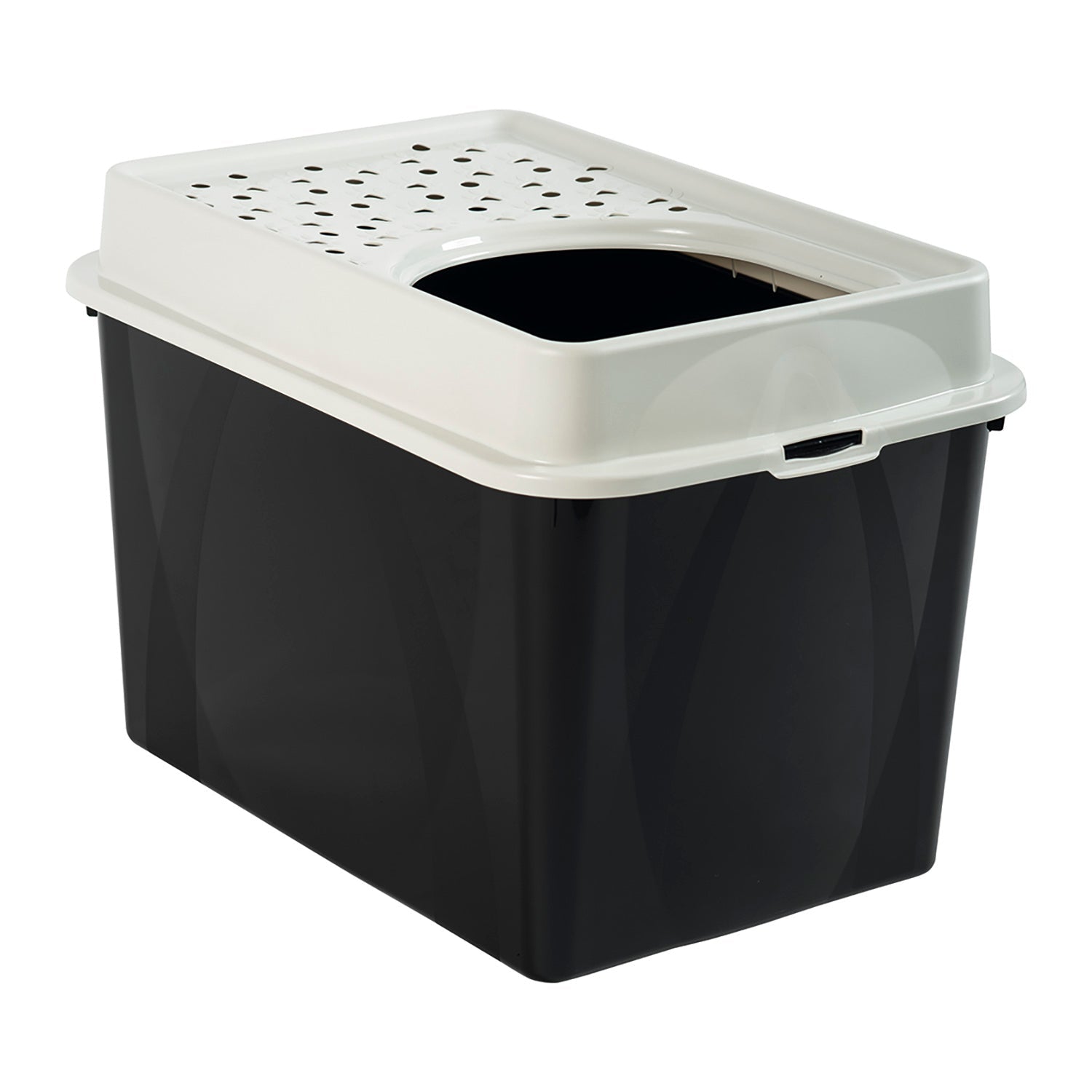 Rotho Eco Berty Enclosed Cat Litter Tray | Black
