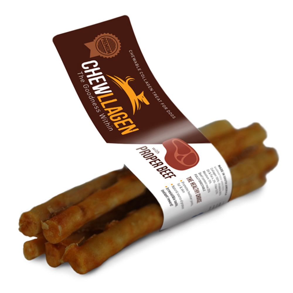 CHEWLLAGEN MINI ROLLS BEEF 5PK 12.5CM