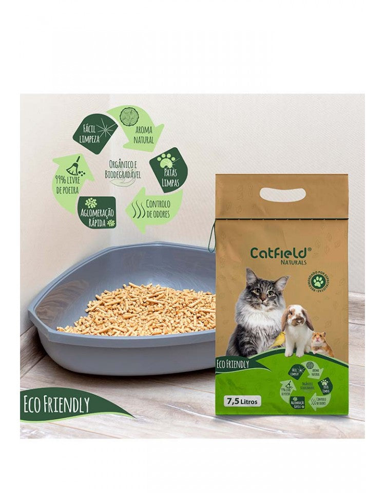 Catfield - Pellets de Madeira para gatos e roedores  7,5 Lt