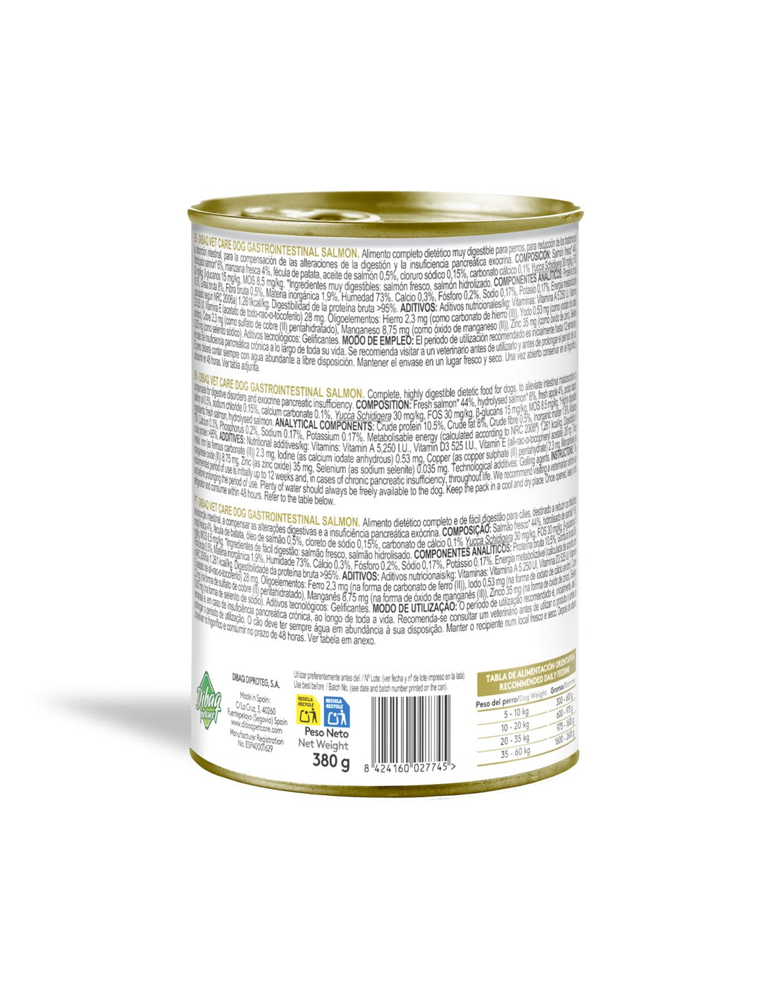 Dibaq Vet Care Dog Gastrointestinal Salmão 380gr