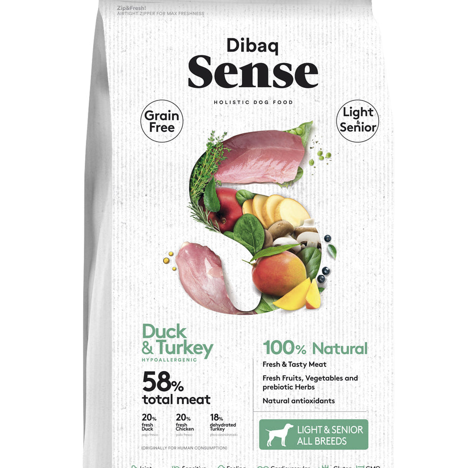 Dibaq Sense Grain Free Pato&Peru (Light & Senior) - DOGGIE STORE