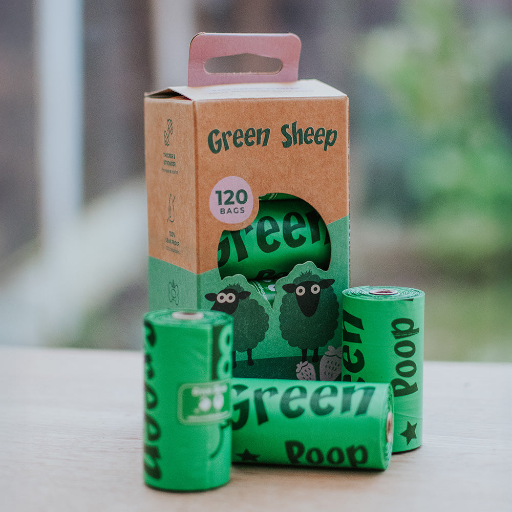 Green Sheep - Sacos para Dejetos Perfumados a Morango – 60 unidades