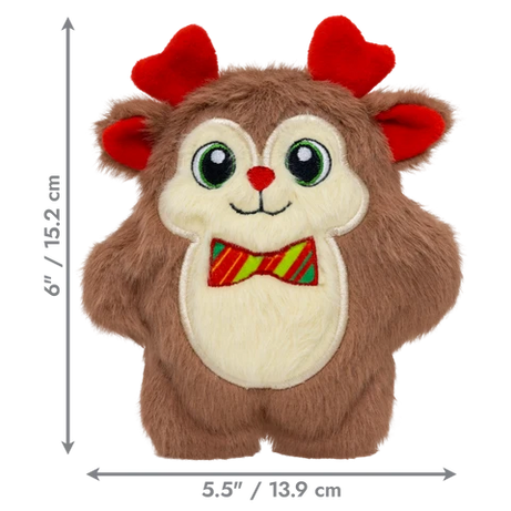 KONG Holiday Snuzzles Bow Tie Reindeer – Brinquedo de Natal para Cão
