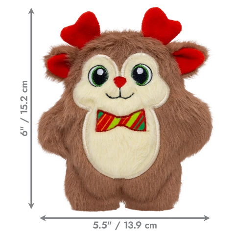 KONG Holiday Snuzzles Bow Tie Reindeer – Brinquedo de Natal para Cão