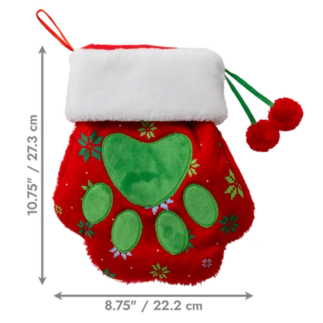 KONG Holiday Stocking Paw L – Meia de Natal para Animais de Estimação