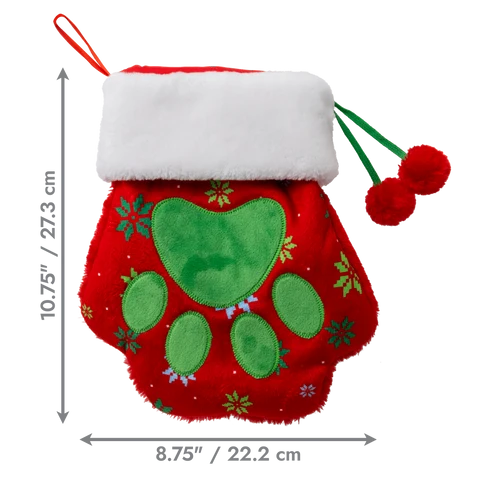 KONG Holiday Stocking Paw L – Meia de Natal para Animais de Estimação