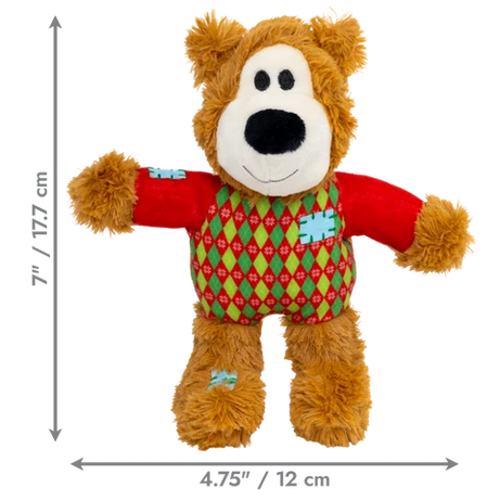 KONG Holiday Wild Knots Sweater Bear  – Brinquedo de Natal para Cão