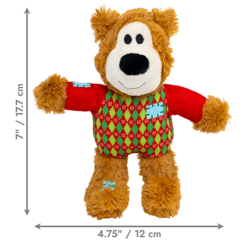 KONG Holiday Wild Knots Sweater Bear  – Brinquedo de Natal para Cão