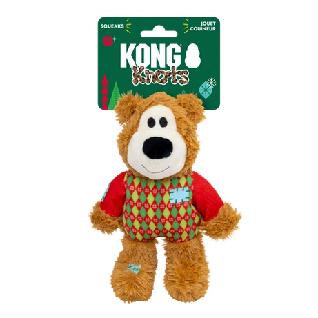 KONG Holiday Wild Knots Sweater Bear  – Brinquedo de Natal para Cão