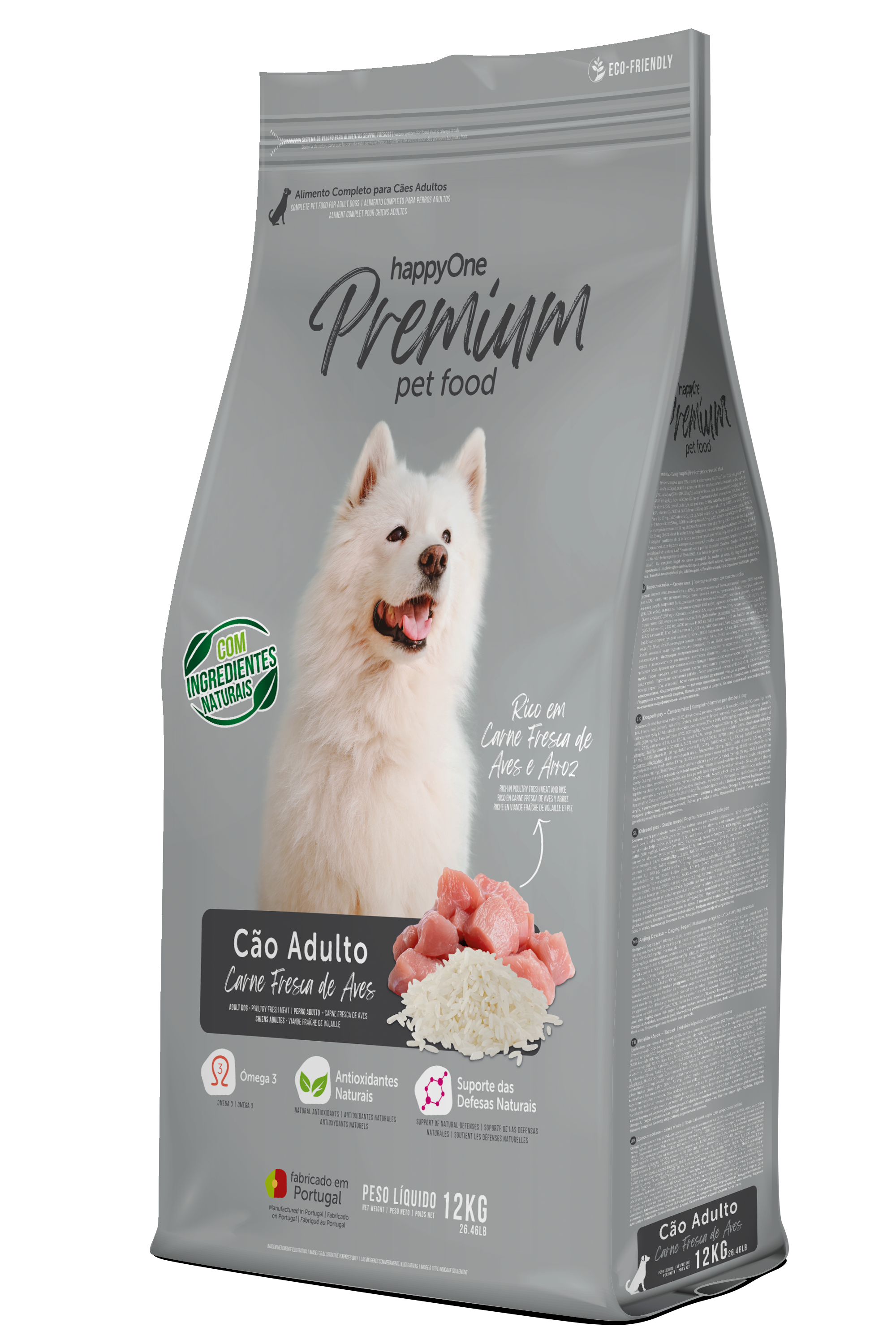 happyOne Premium Ração Seca Cão - Carne Fresca de Aves & Arroz