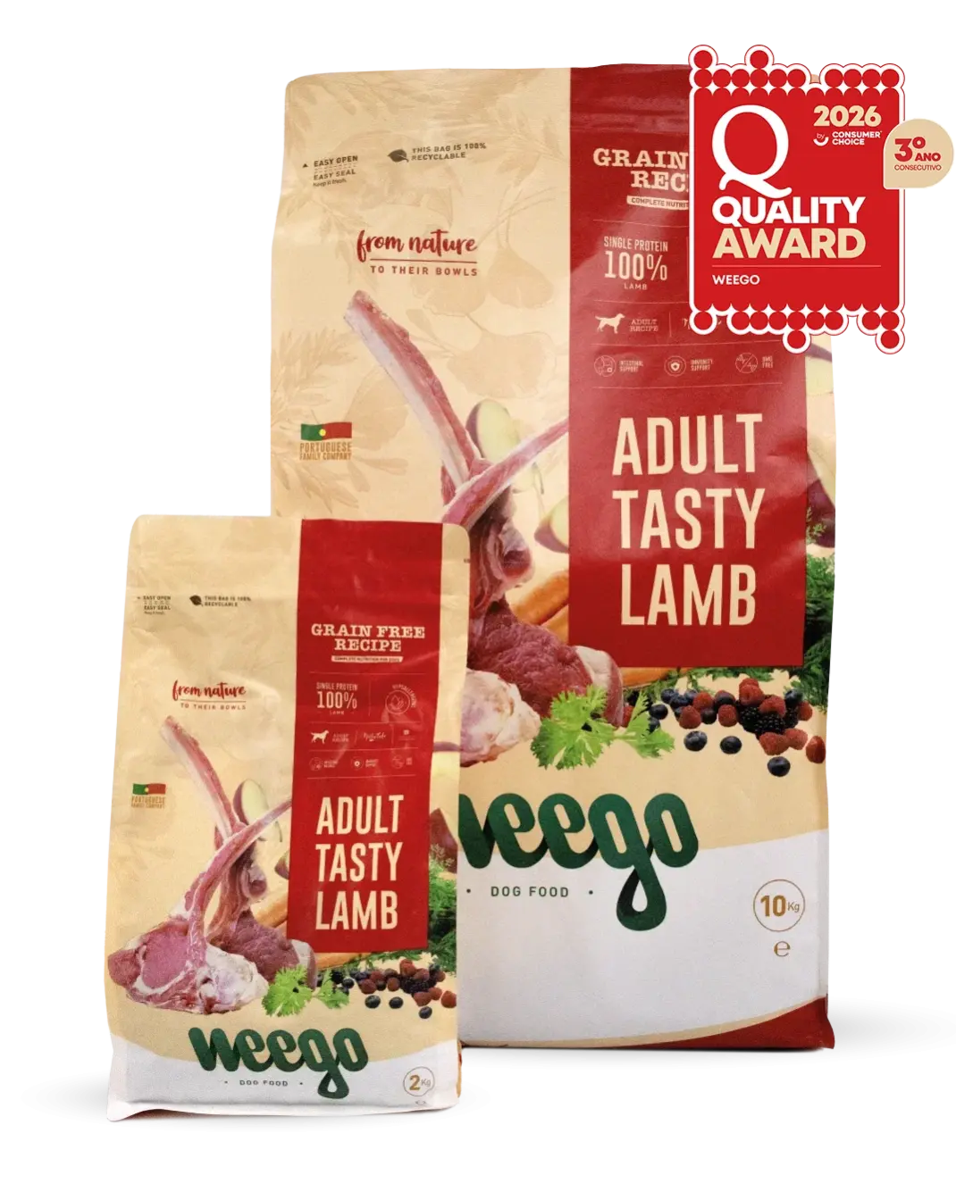 Weego Adult Tasty Lamb – Ração Sem Cereais para Cães Adultos