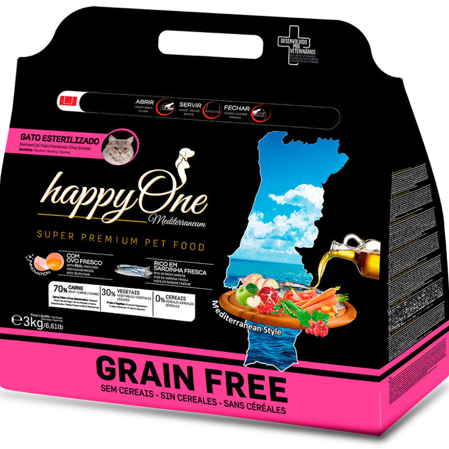 happyOne Mediterraneum Gato Esterilizado Sardinha