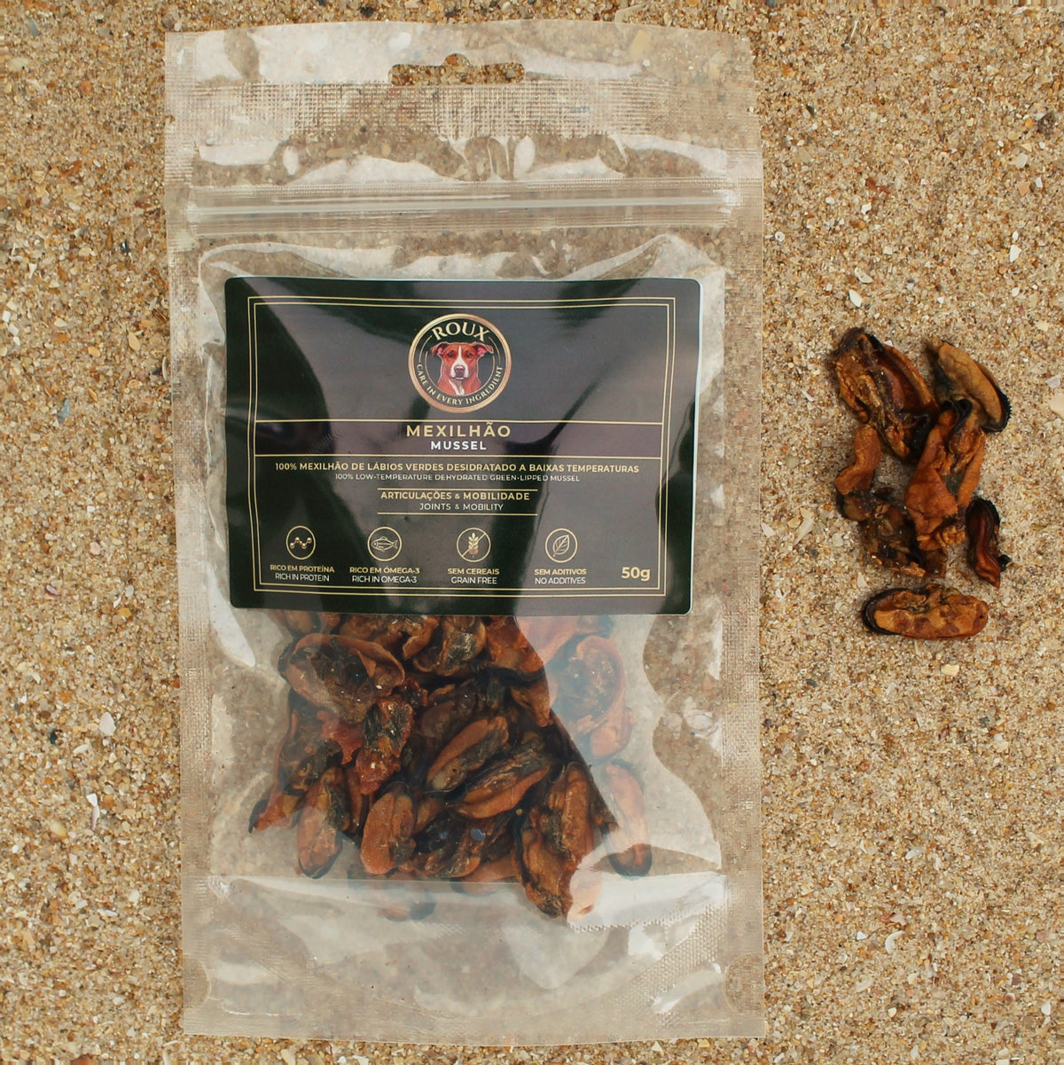 ROUX Snack de Mexilhão de Lábios Verdes Desidratado para Cão | 50 g