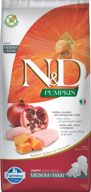 N&D Pumpkin Dog Chicken Pumpkin&Pomegranate Puppy Medium&Maxi - DOGGIE STORE
