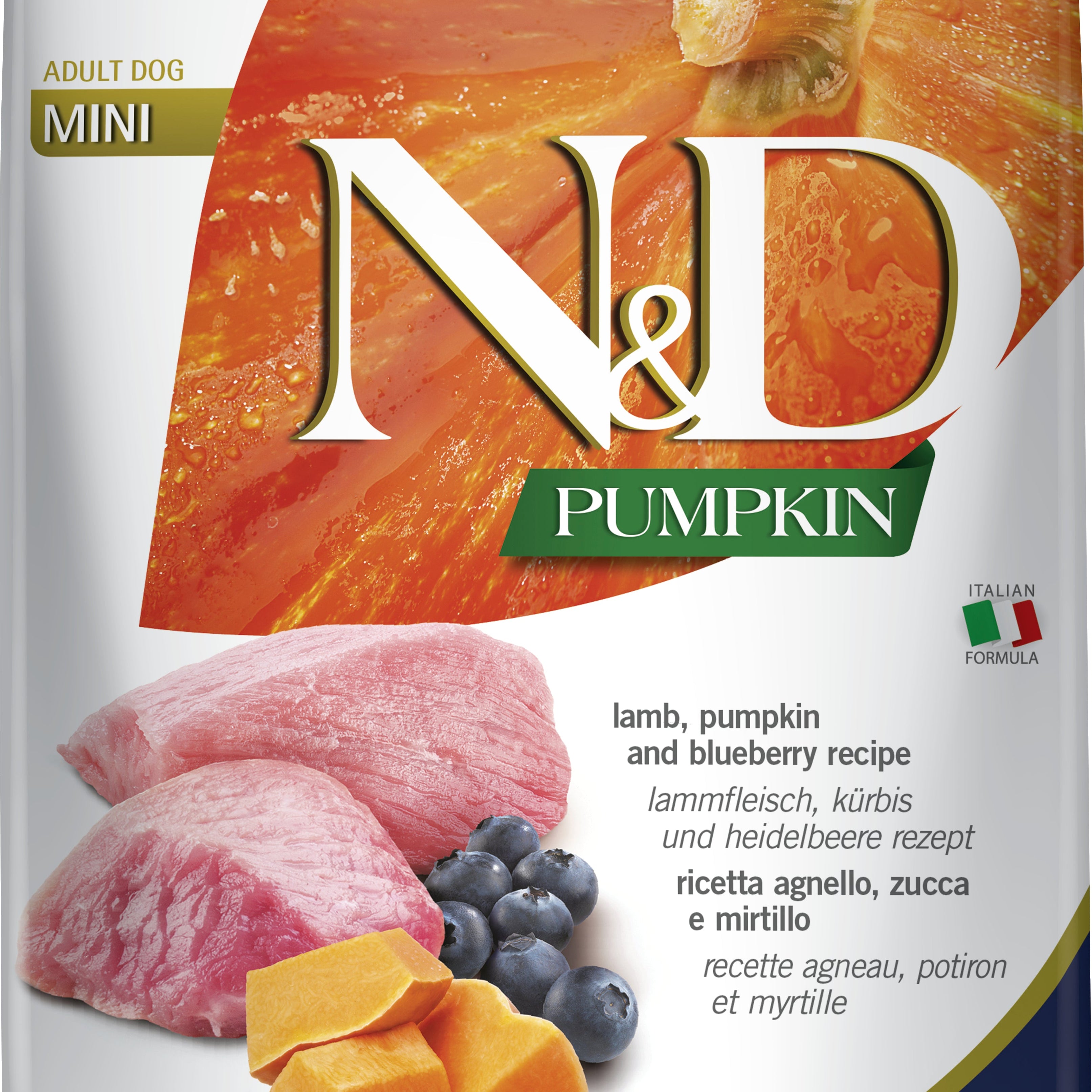 N&D Pumpkin Adult Dog Mini Borrego&Blueberry - DOGGIE STORE