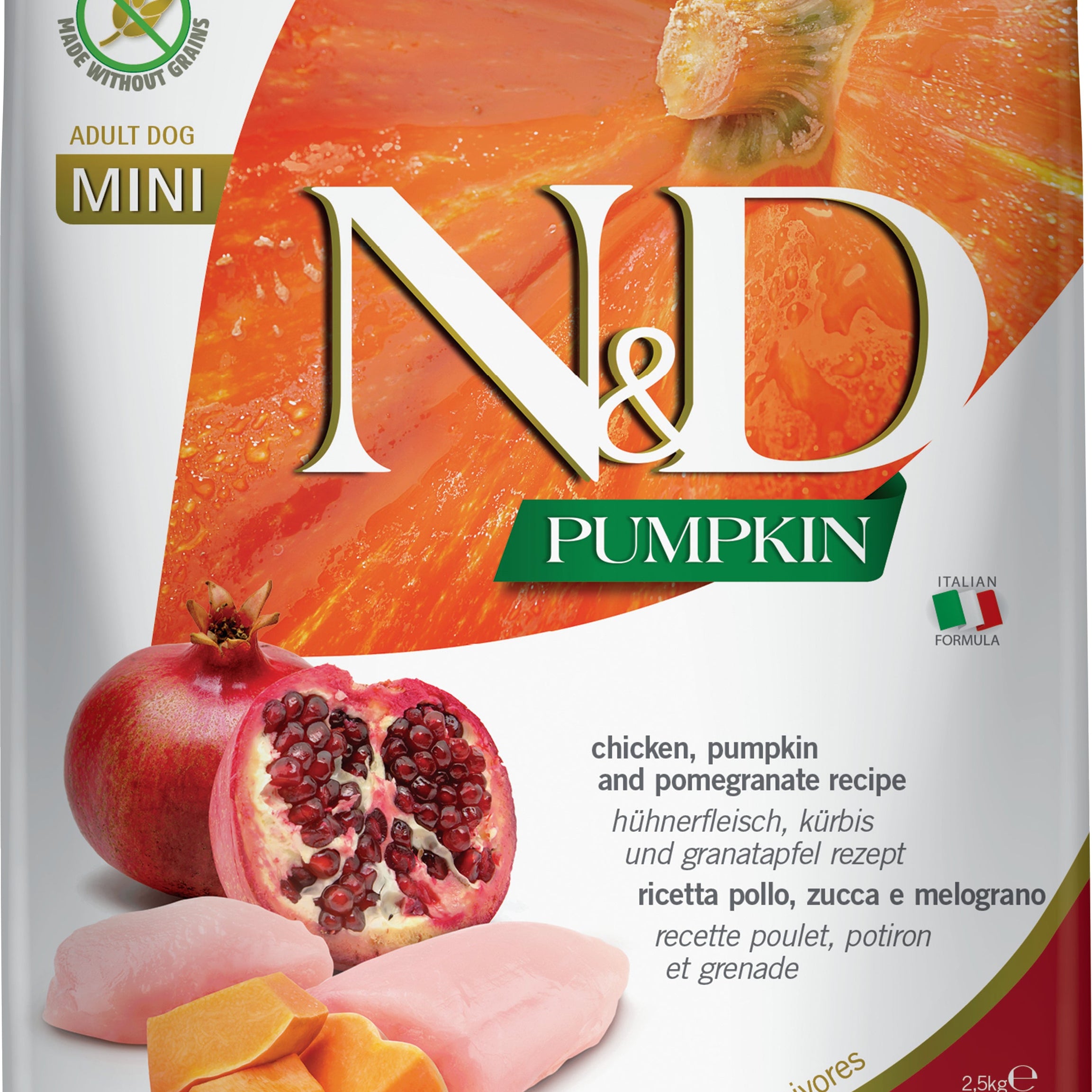 N&D Pumpkin Adult Dog Mini Chicken&Pomegranate - DOGGIE STORE