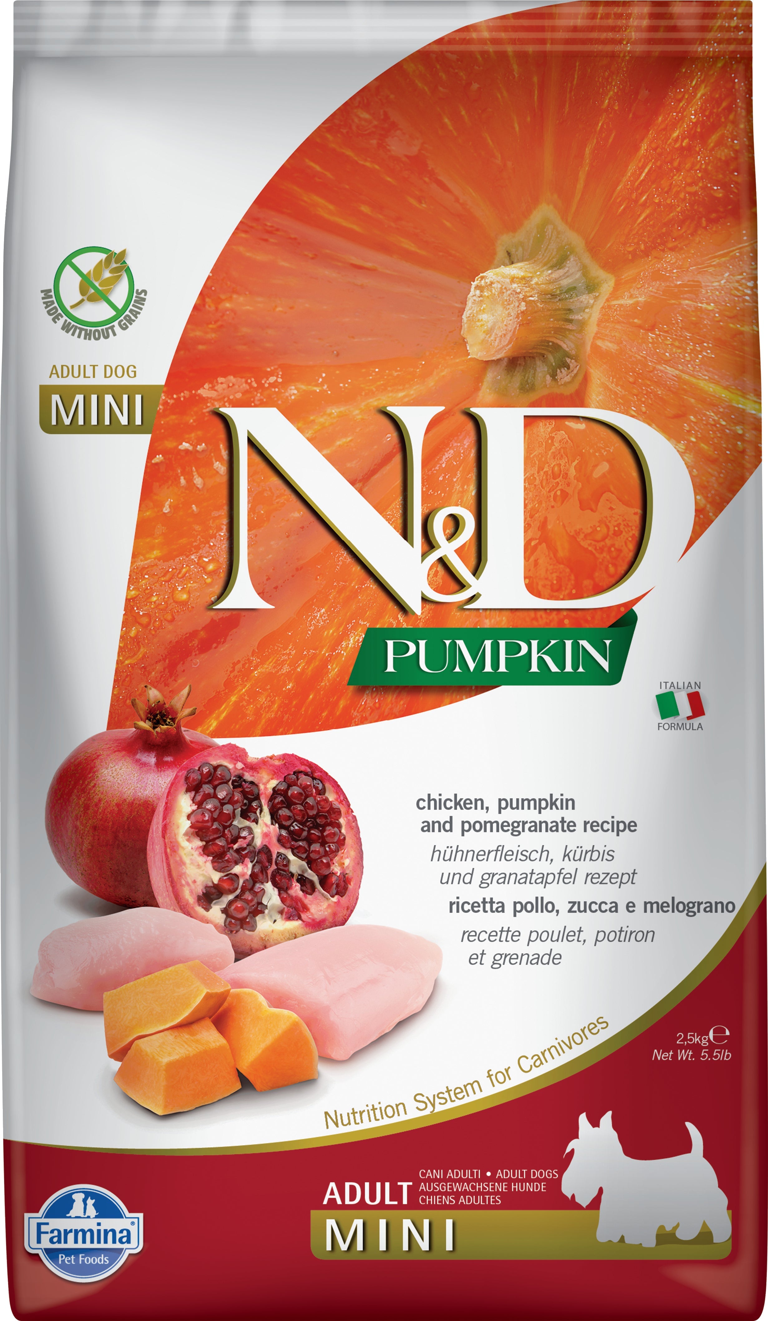 N&D Pumpkin Adult Dog Mini Chicken&Pomegranate - DOGGIE STORE