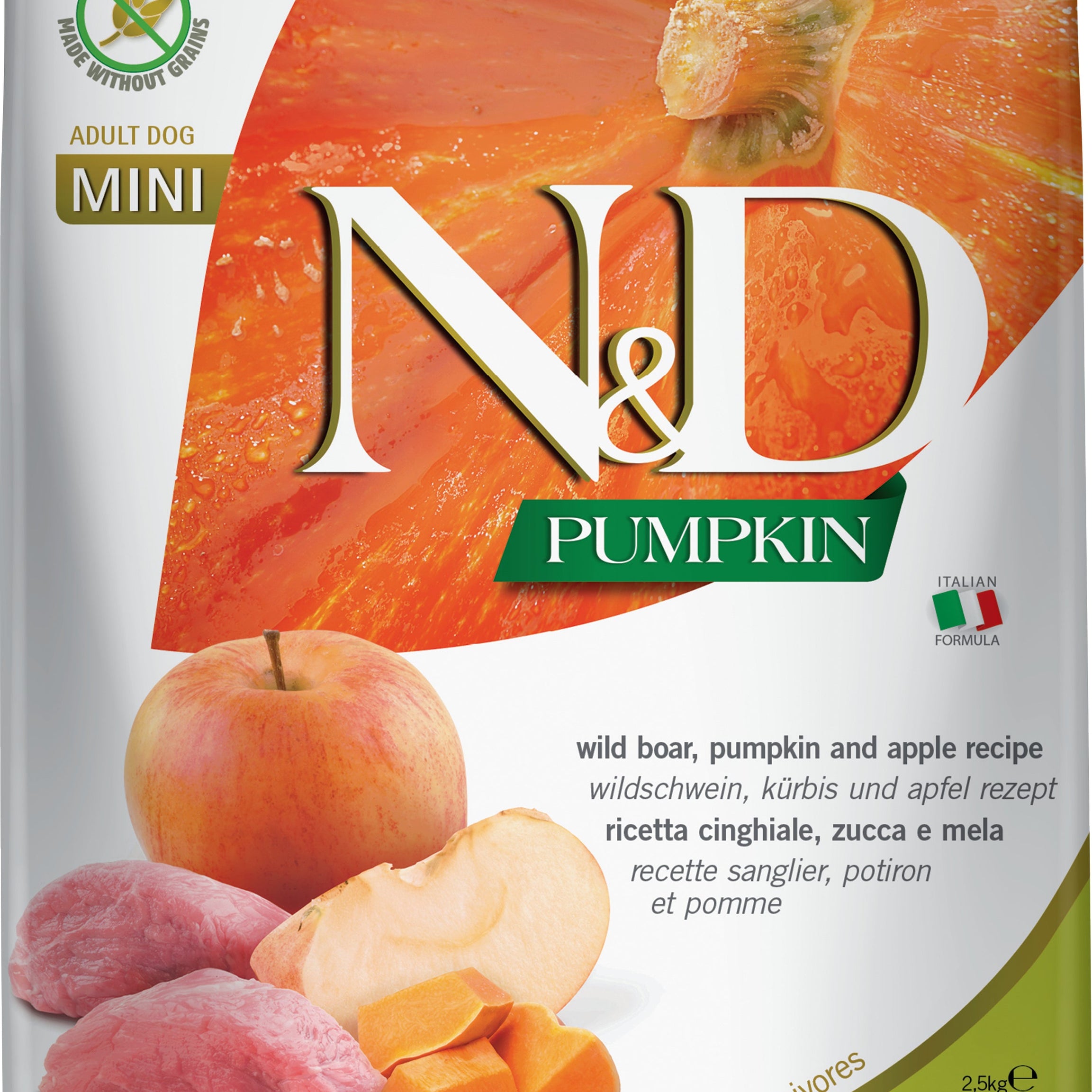 N&D Pumpking Adult Dog Mini Boar&Apple - DOGGIE STORE