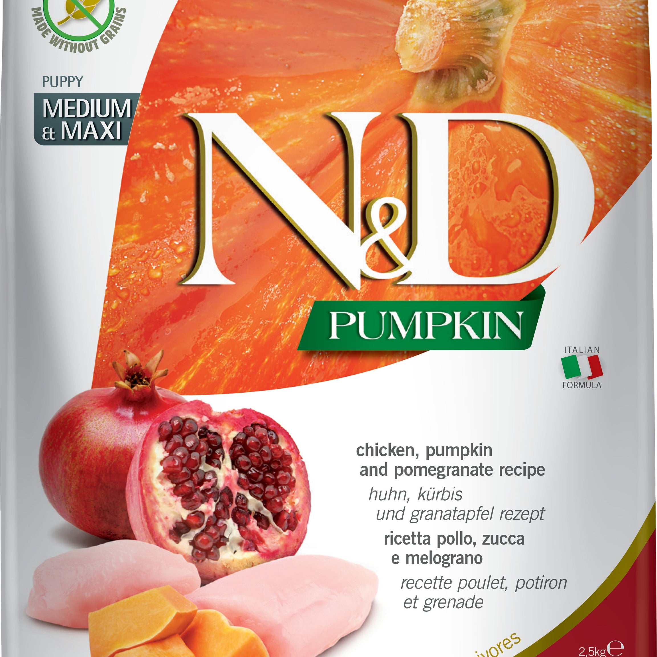N&D Pumpkin Dog Chicken Pumpkin&Pomegranate Puppy Medium&Maxi - DOGGIE STORE