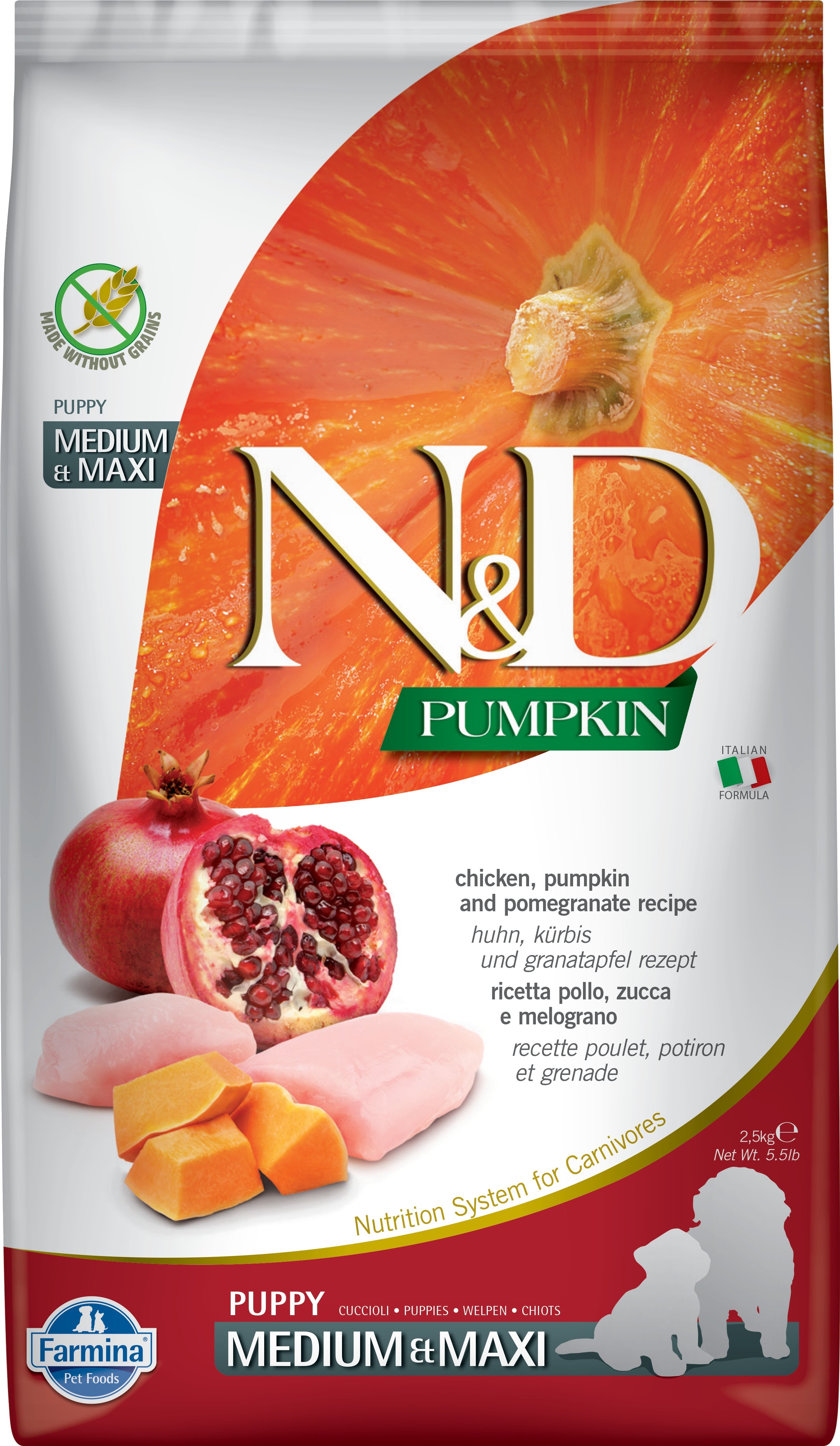 N&D Pumpkin Dog Chicken Pumpkin&Pomegranate Puppy Medium&Maxi - DOGGIE STORE