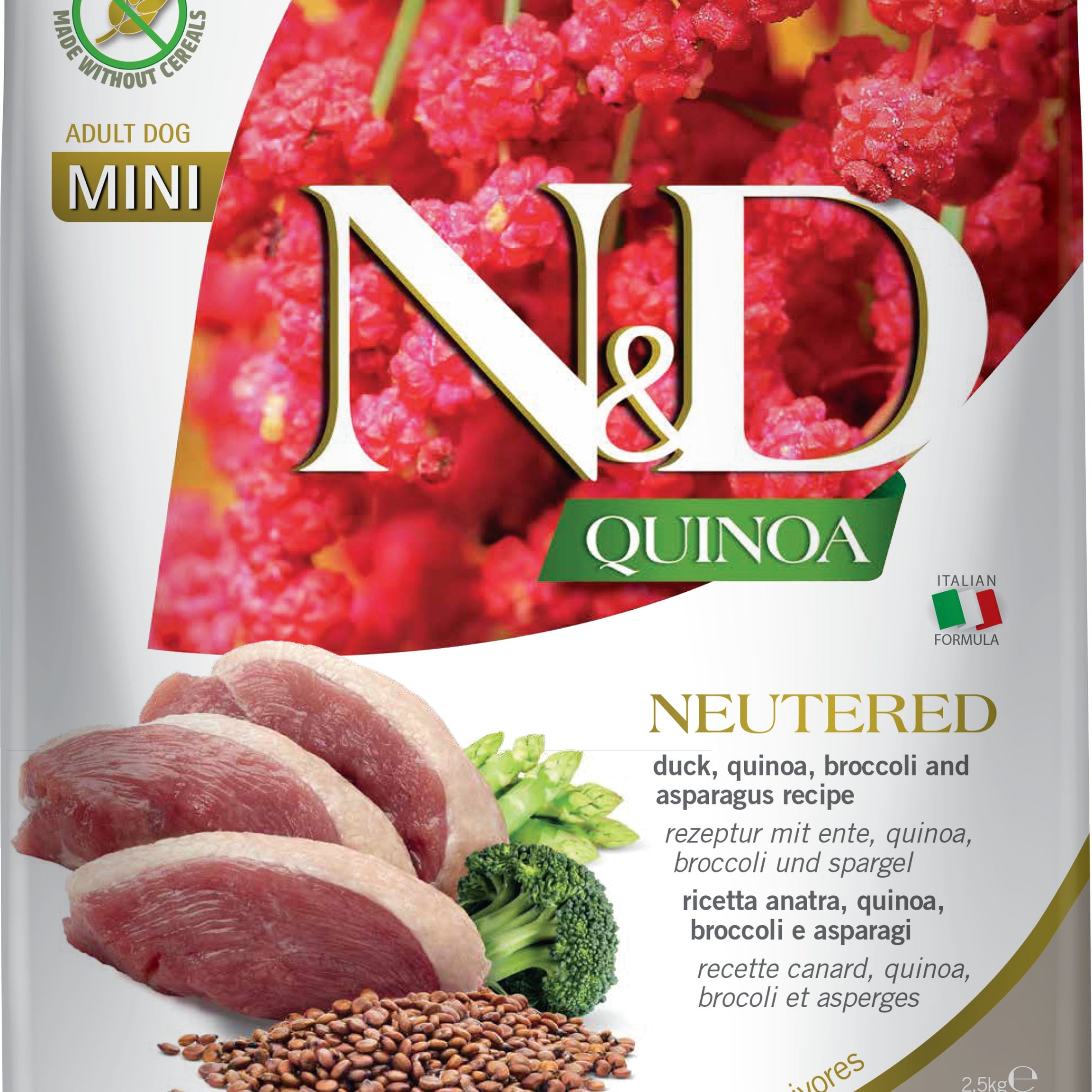 Farmina N&D Quinoa Neutered Mini - Ração seca para cão pequeno esterilizado - Pato