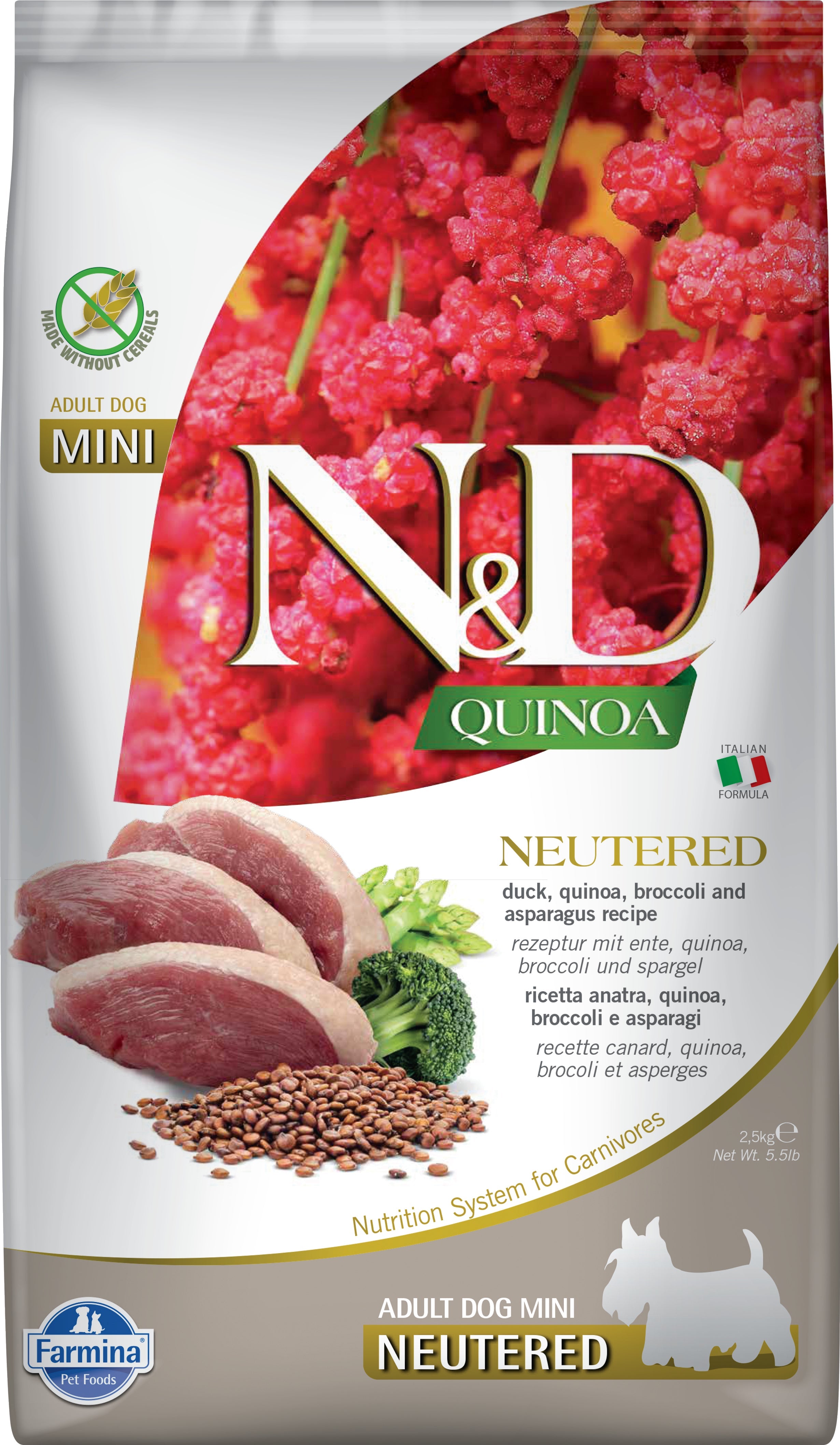 Farmina N&D Quinoa Neutered Mini - Ração seca para cão pequeno esterilizado - Pato