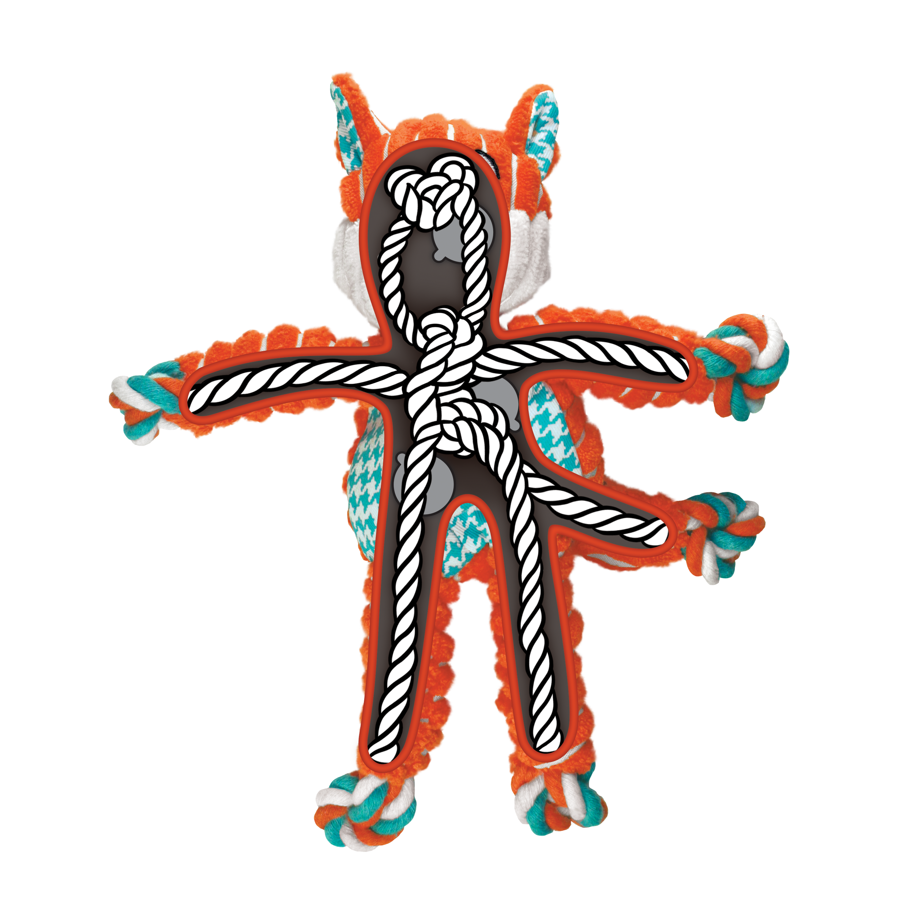 KONG Floppy Knots Fox – Dog Toy