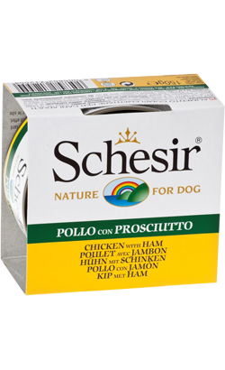 Schesir Dog Filete de Frango com Presunto em Gelatina | Wet (Lata) | 10 x 150 g
