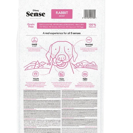 Dibaq Sense Grain Free Coelho - Ração hipoalergénica para cães adultos de todas as raças com digestão sensível - Coelho
