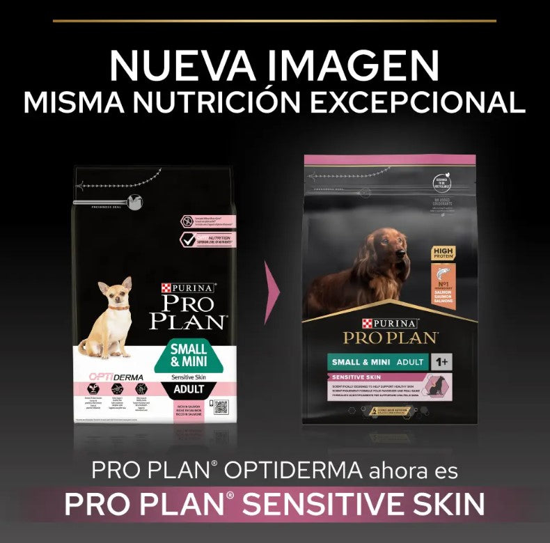 Purina Pro Plan Small & Mini Adult Sensitive Skin - Ração seca para cão adulto pequeno e mini com pele sensível - Salmão