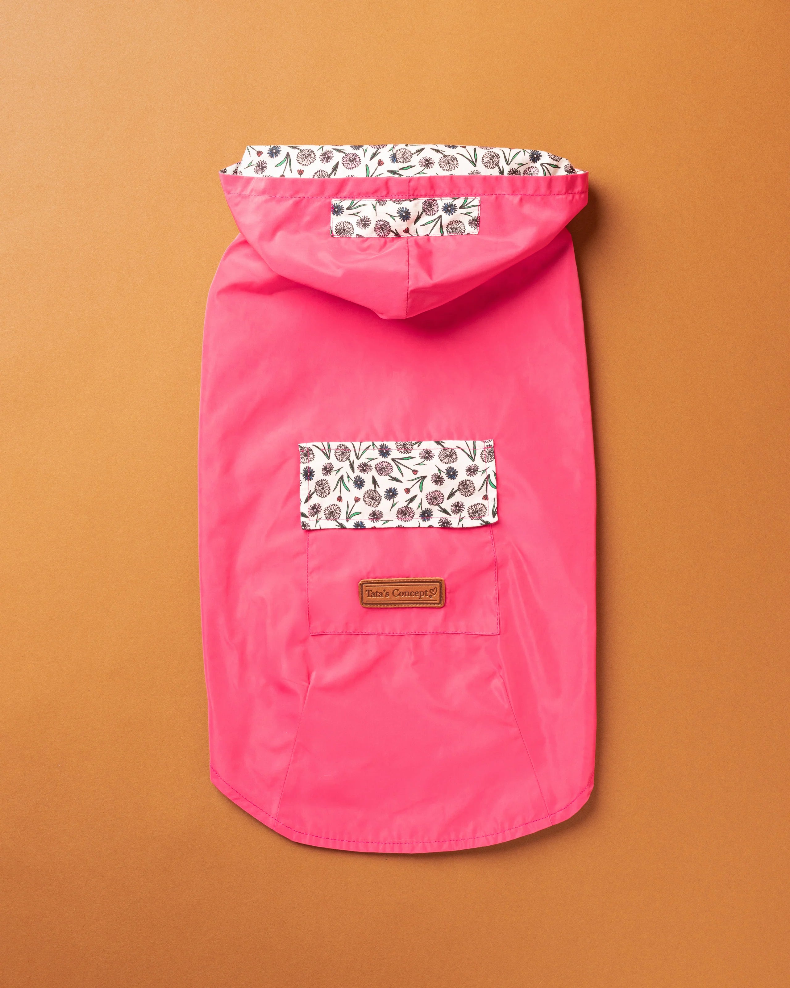 Pink Gabardine Trench Coat with Hood, Tata's Concept ®️