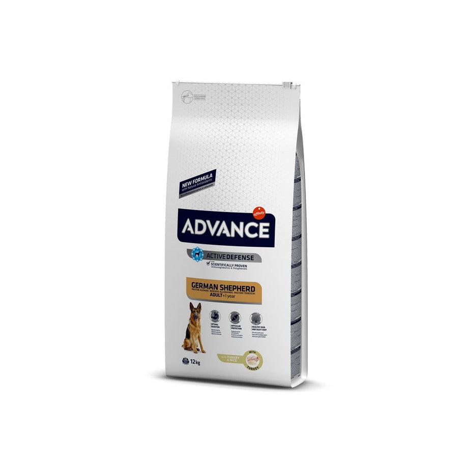 Advance Pastor Alemão - Ração seca para cão adulto de raça - Peru e arroz - DOGGIE STORE