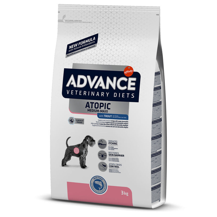 Advance VET Atopic Medium/Maxi - Ração seca para cão adulto médio e grande com dermatite - Truta e batata - DOGGIE STORE