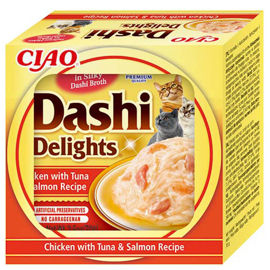 Alimento húmido de frango, atum e salmão para gato - Dashi Delights - Churu
